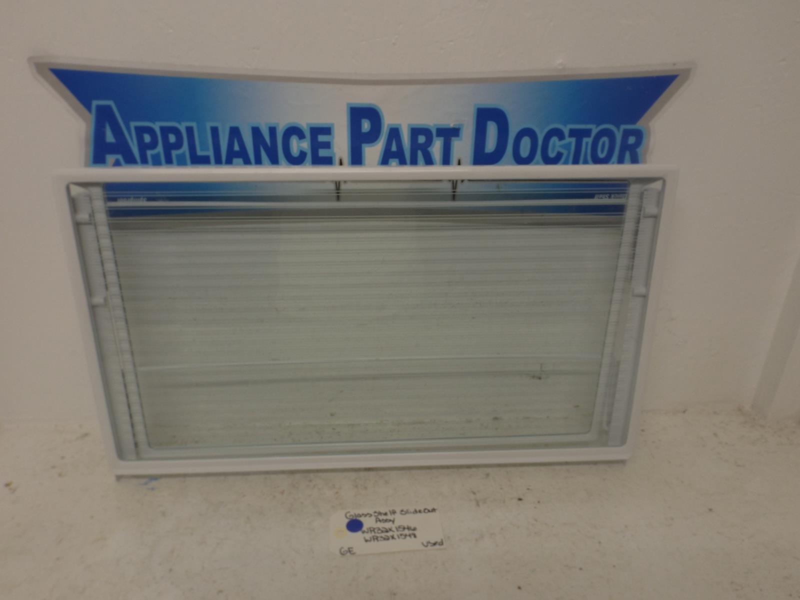 GE Refrigerator WR32X1546 WR32X1548 Glass Shelf Slide Out Assy Used GE Refrigerator WR32X1546 WR32X1548 Glass Shelf Slide Out Assy Used